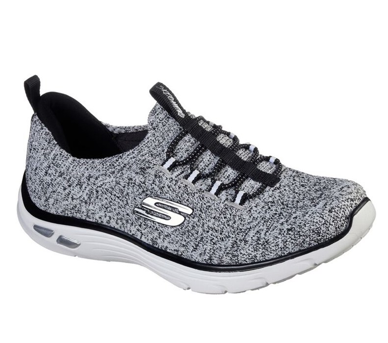 Skechers Dam Vita/Svarta Slip On - Relaxed Fit: Empire D'lux - Sharp Witted - Sverige (BUCHM-3674)